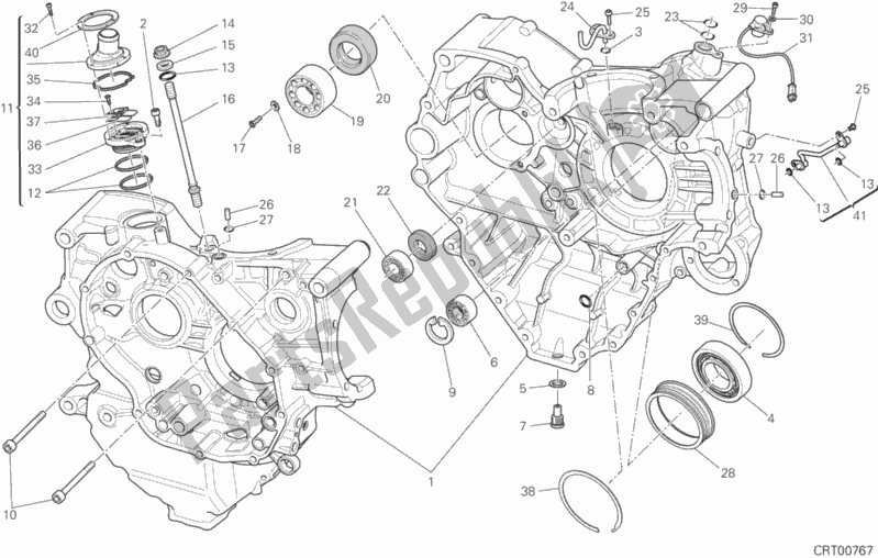 Todas as partes de Par De Meio Cárteres do Ducati Diavel Carbon FL 1200 2018